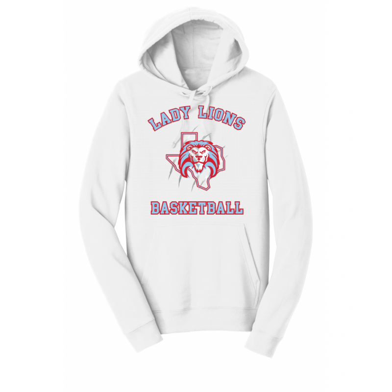 Unisex White Lady Lions Basketball Hoodie