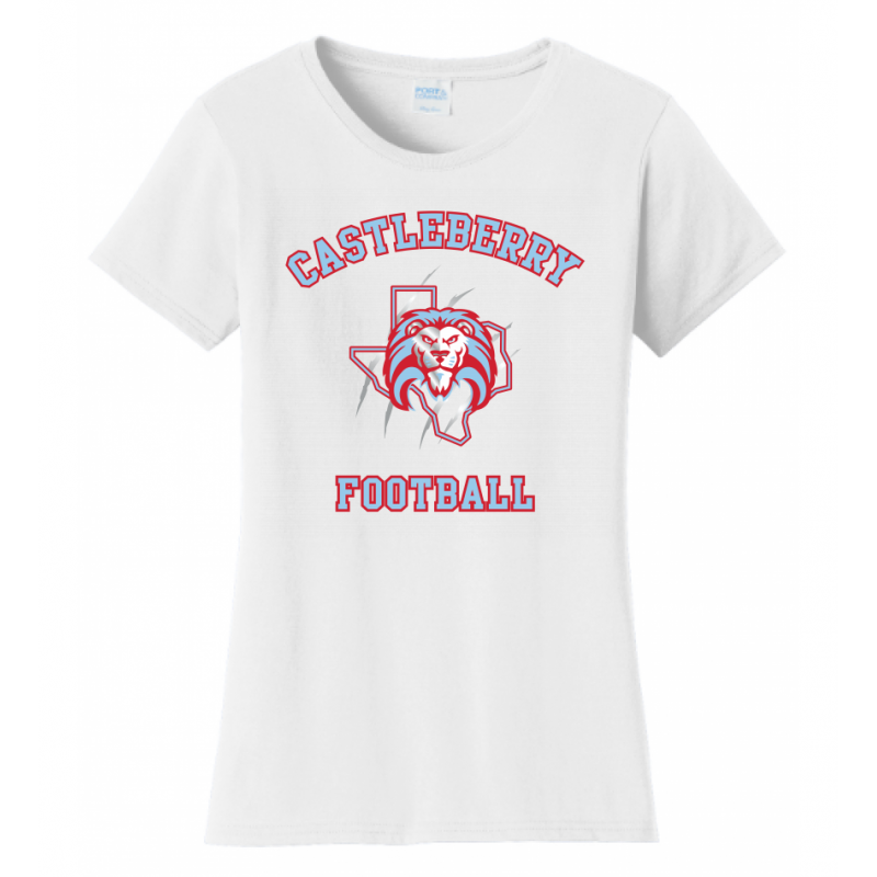 Women's White Football Tee