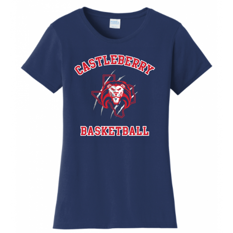 Women's Navy Basketball Tee