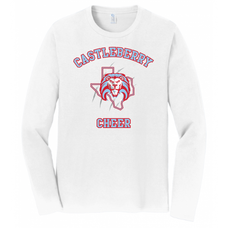 Unisex White Cheer LS