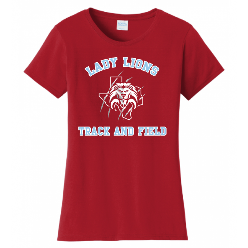 Women's Red Lady Lions T&F Tee