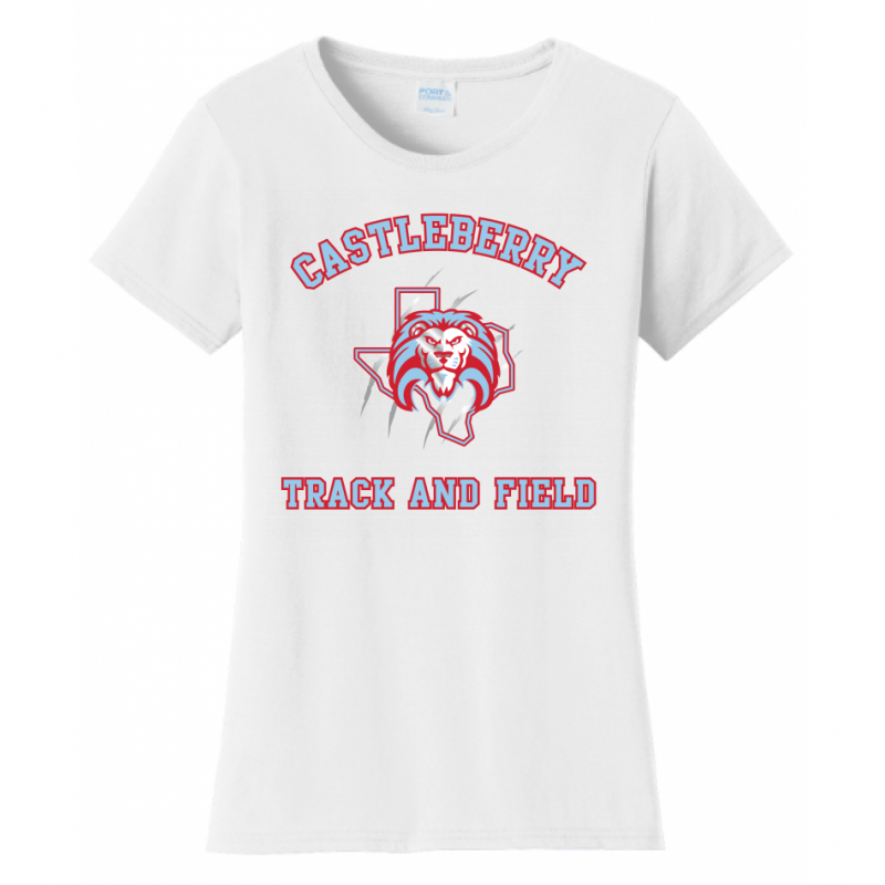 Women's White T&F Tee