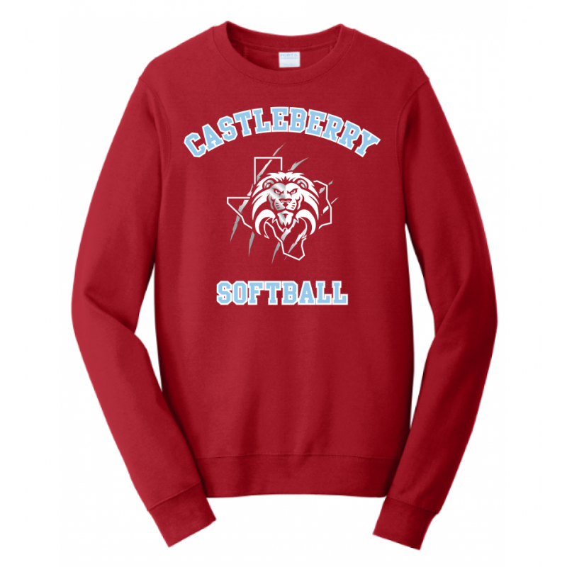 Unisex Red Softball Sweatshirt
