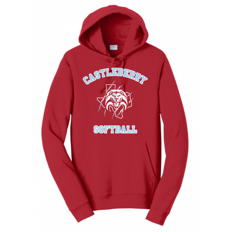 Unisex Red Softball Hoodie