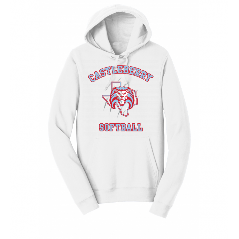 Unisex White Softball Hoodie