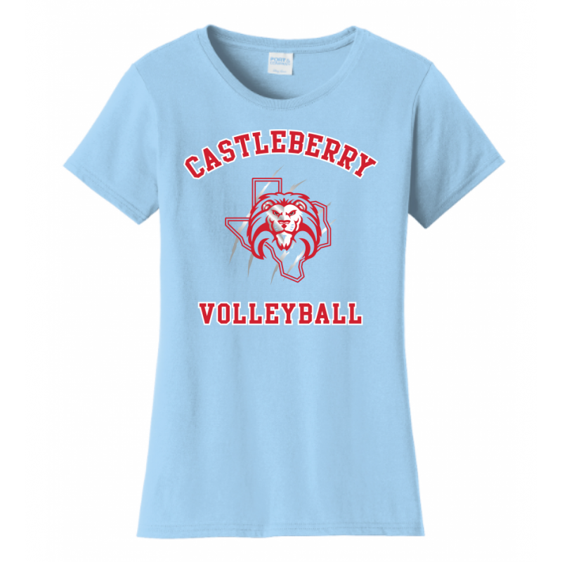 Women's Light Blue Volleyball Tee