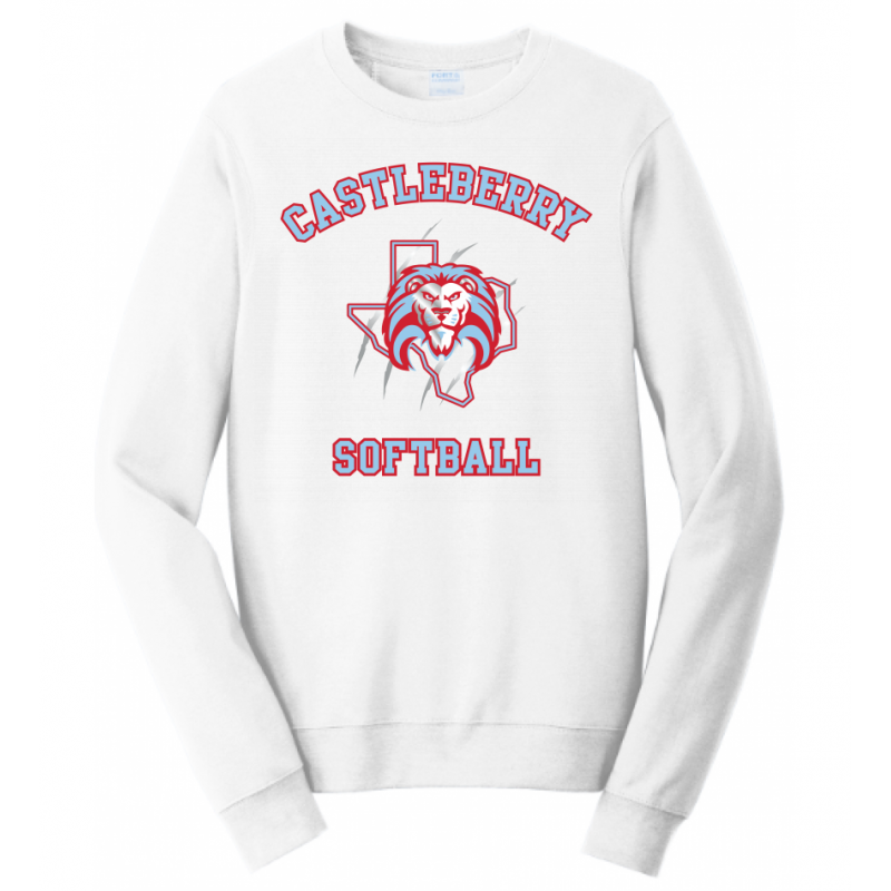 Unisex White Softball Sweatshirt