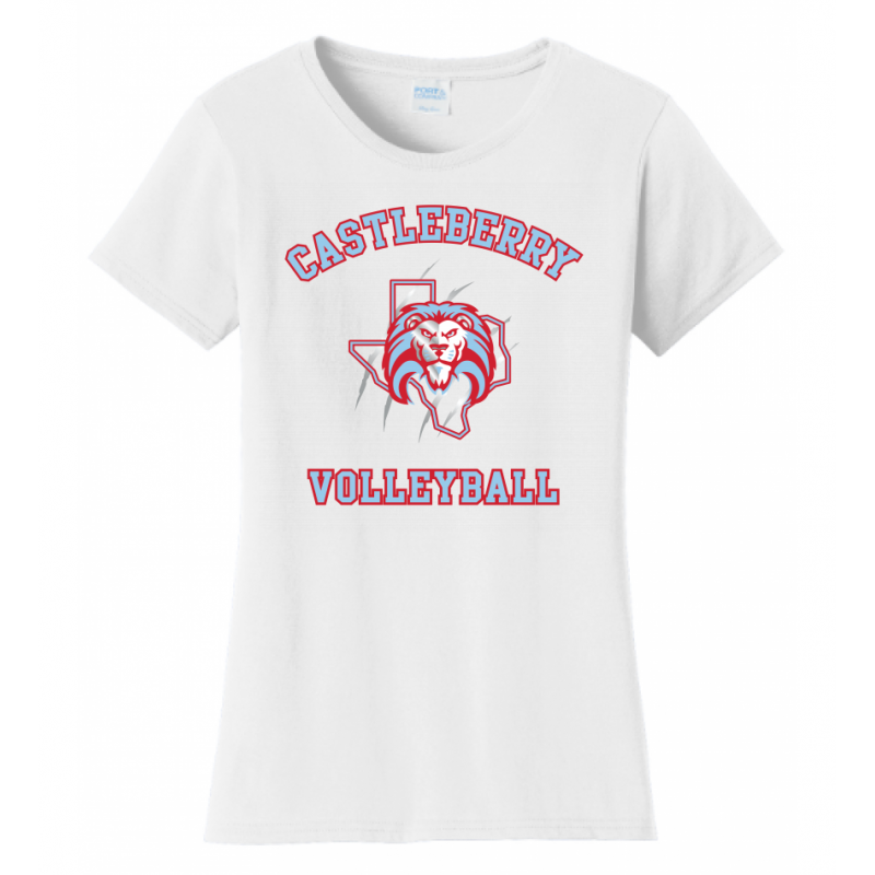 Women's White Volleyball Tee