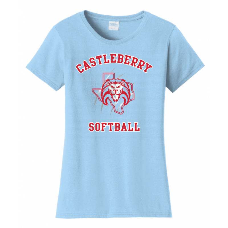 Women's Light Blue Softball Tee