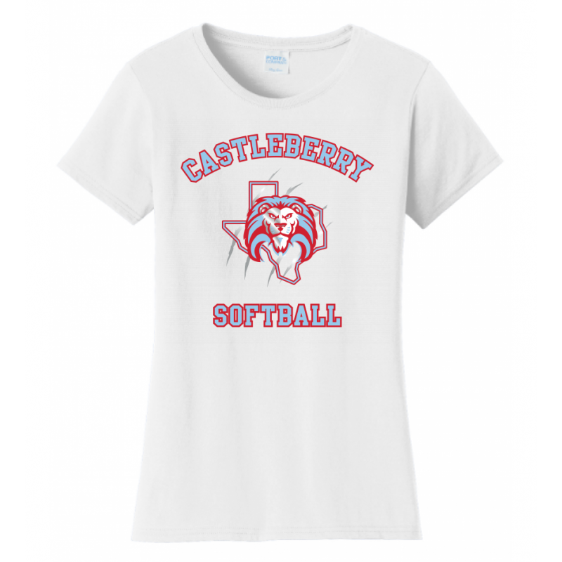 Women's White Softball Tee