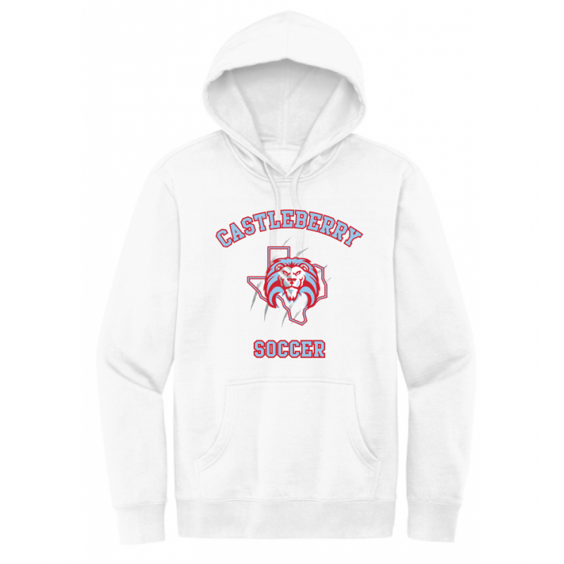 Unisex White Soccer Hoodie