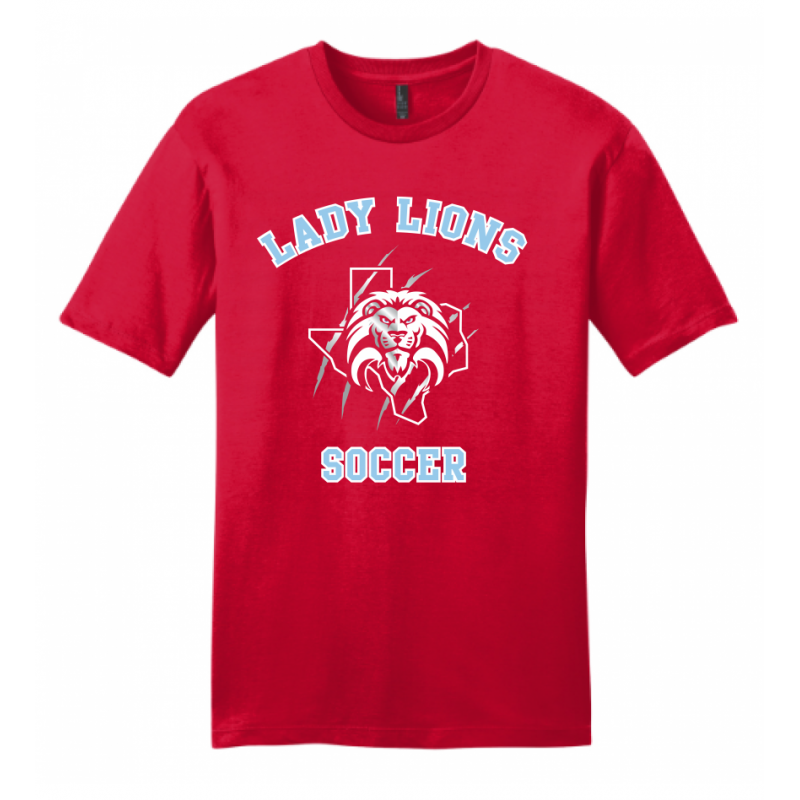Men's Red Lady Lions Soccer Tee