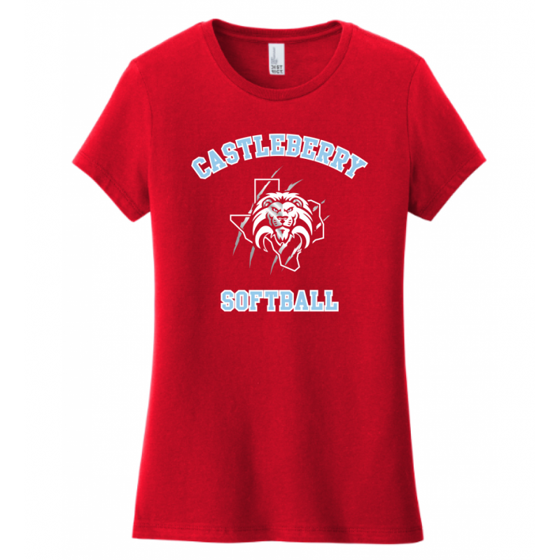 Women's Red Softball Tee