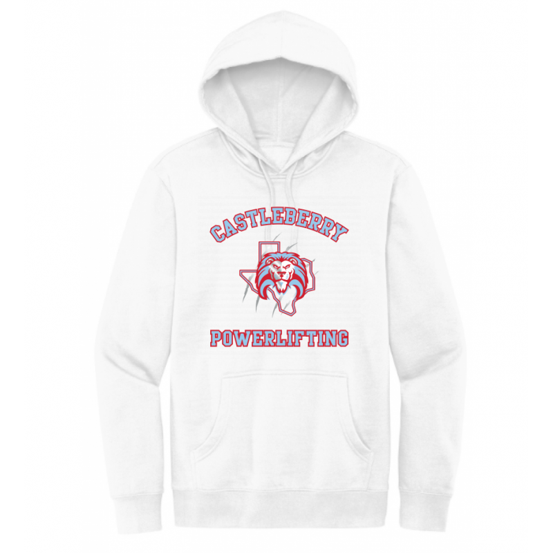 Unisex White Powerlifting Hoodie
