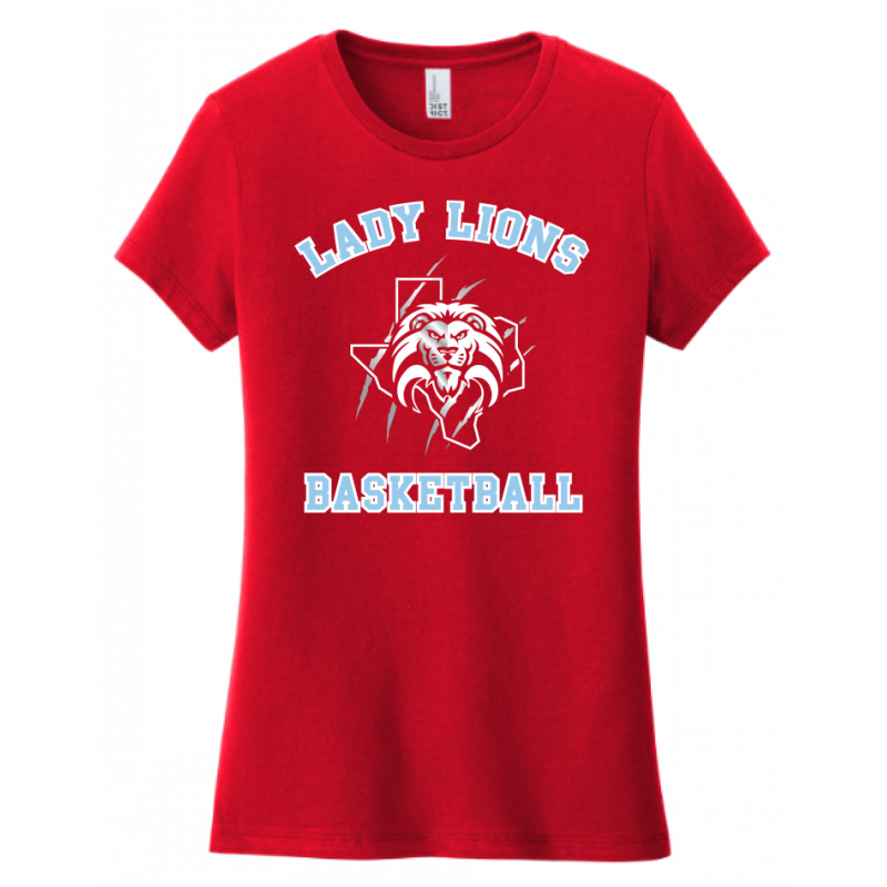 Women's Red Lady Lions Basketball Tee