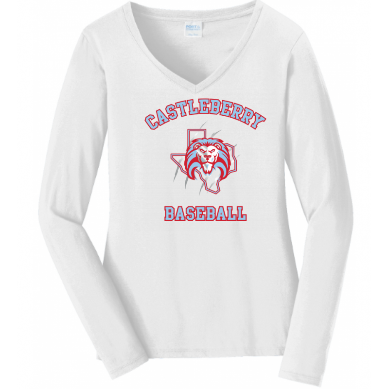 Women's White Baseball LS