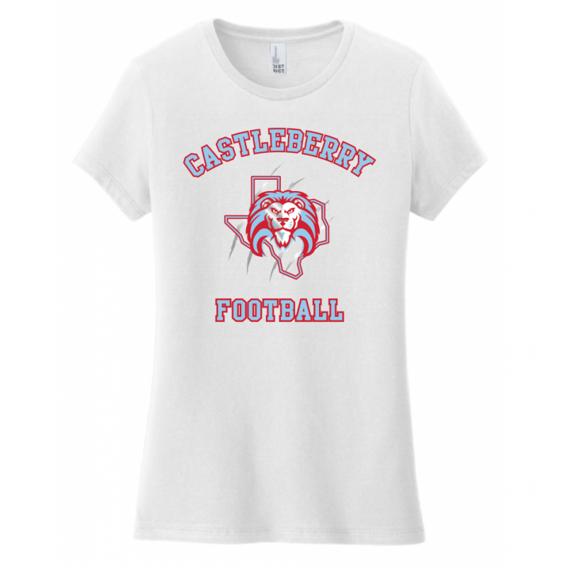 Women's White Football Tee