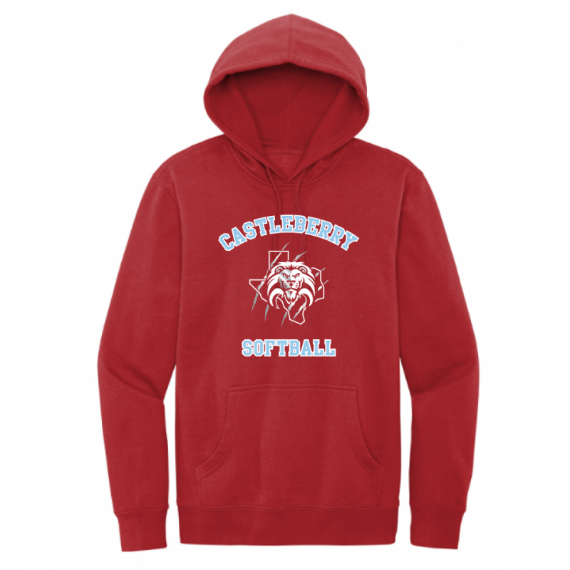 Unisex Red Softball Hoodie