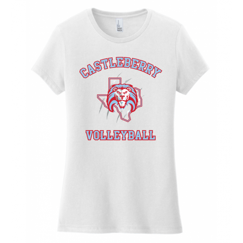 Women's White Volleyball Tee