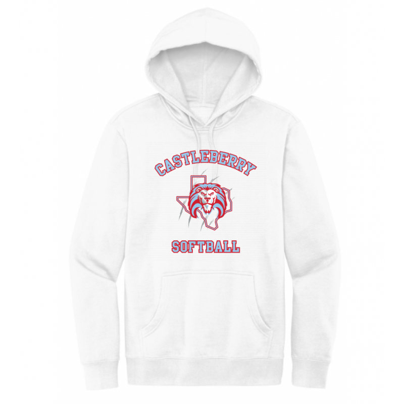 Unisex White Softball Hoodie